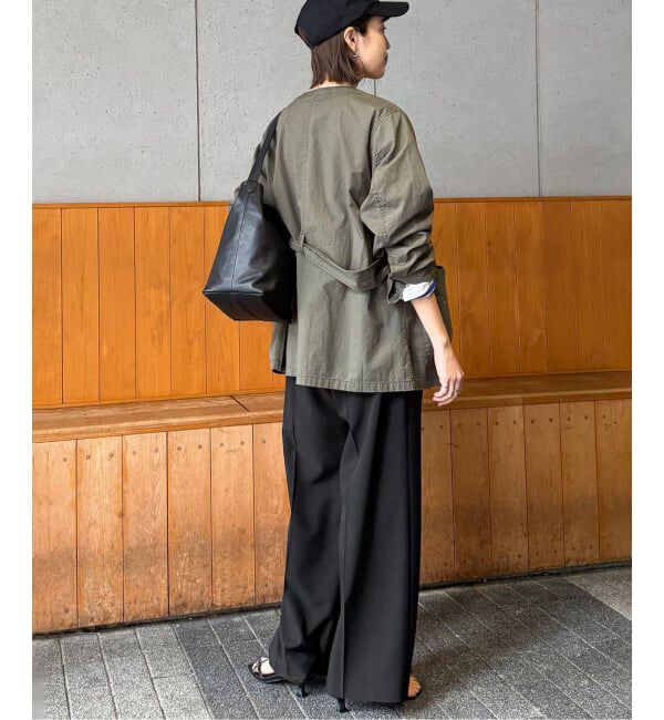 SLOBE IENA「《4サイズ展開》ベルテット2タックストレートパンツ」|スラックス|