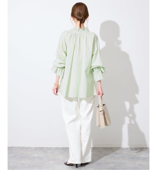 SLOBE IENA「《追加》タイプライターフリルブラウス」|シャツ・ブラウス|