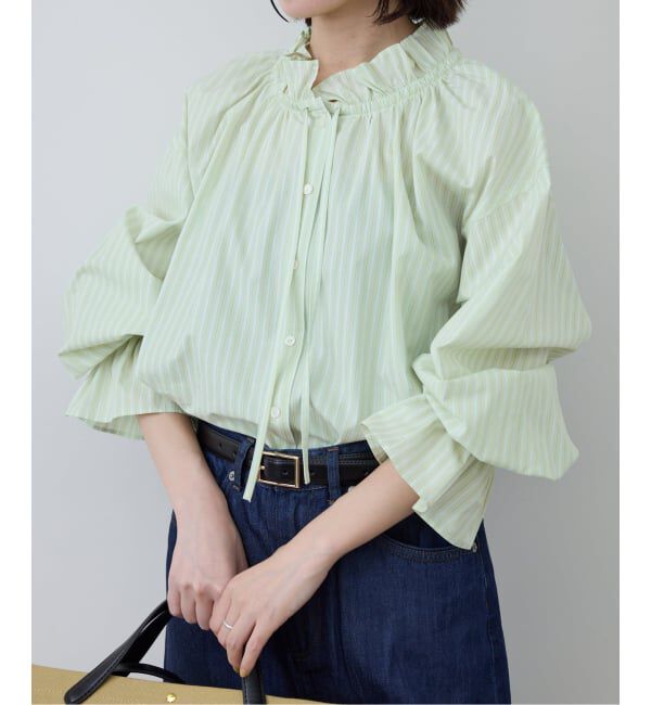 SLOBE IENA「《追加》タイプライターフリルブラウス」|シャツ・ブラウス|