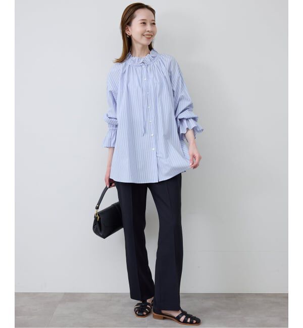 SLOBE IENA「《追加》タイプライターフリルブラウス」|シャツ・ブラウス|