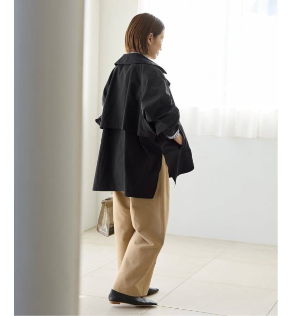 IENA「《新色あり/追加4/洗濯機洗い可》ポプリンオーバーショートコート」|その他|