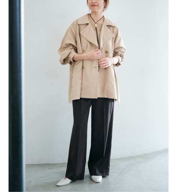 IENA「《新色あり/追加4/洗濯機洗い可》ポプリンオーバーショートコート」|その他|