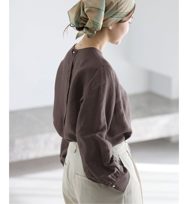 IENA「《新色/WEB限定/追加2》ラミーリヨセルノーカラーブラウス」|シャツ・ブラウス|