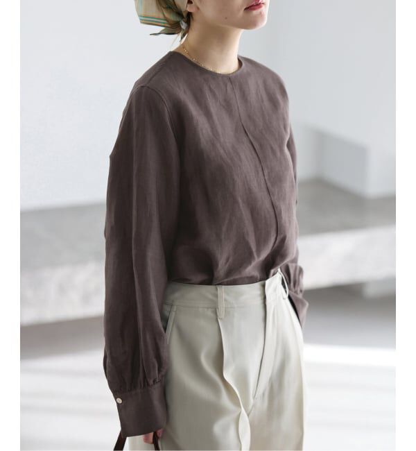 IENA「《新色/WEB限定/追加2》ラミーリヨセルノーカラーブラウス」|シャツ・ブラウス|