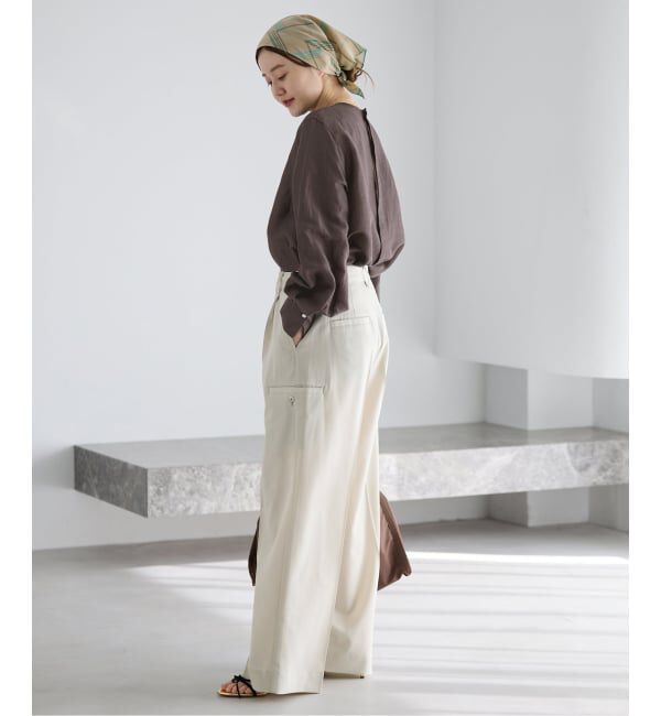 IENA「《新色/WEB限定/追加2》ラミーリヨセルノーカラーブラウス」|シャツ・ブラウス|