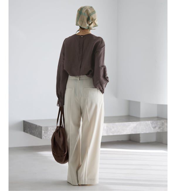 IENA「《新色/WEB限定/追加2》ラミーリヨセルノーカラーブラウス」|シャツ・ブラウス|