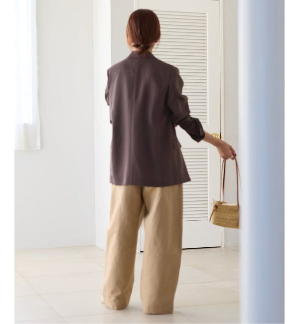 IENA「ウォッシャブル リネンミックス テーラードジャケット」|テーラードジャケット|