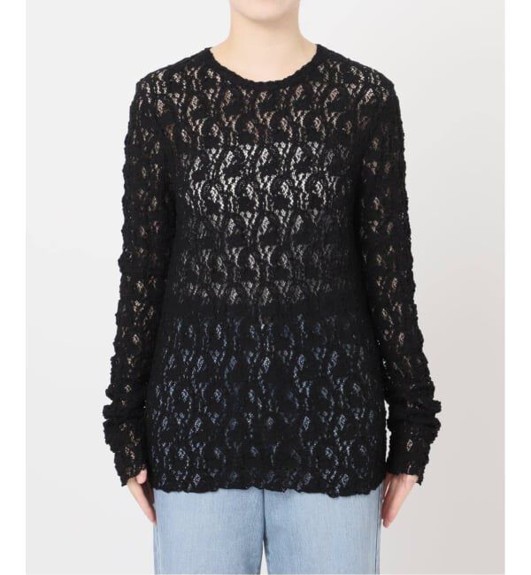 IENA「《一部カラーWEB限定/追加4》Flowerストレッチレースプルオーバー」|Tシャツ・カットソー|