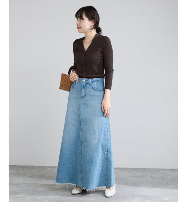 IENA「《新色/追加》ECO SPLASH リブVネックカーディガン」|カーディガン|