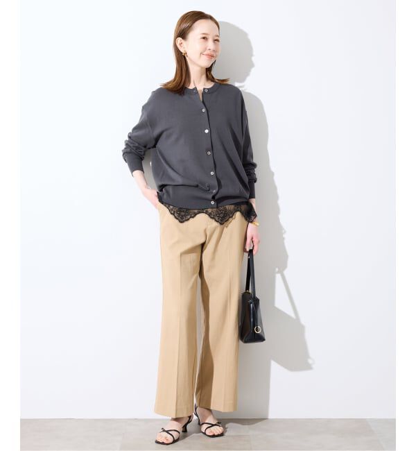 SLOBE IENA「《シリーズあり》コットンキュプラクルーネックカーディガン」|カーディガン|