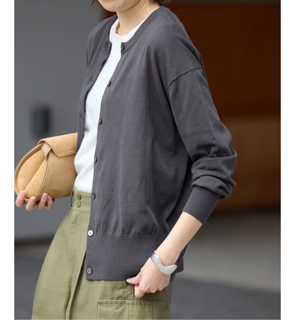 SLOBE IENA「《シリーズあり》コットンキュプラクルーネックカーディガン」|カーディガン|