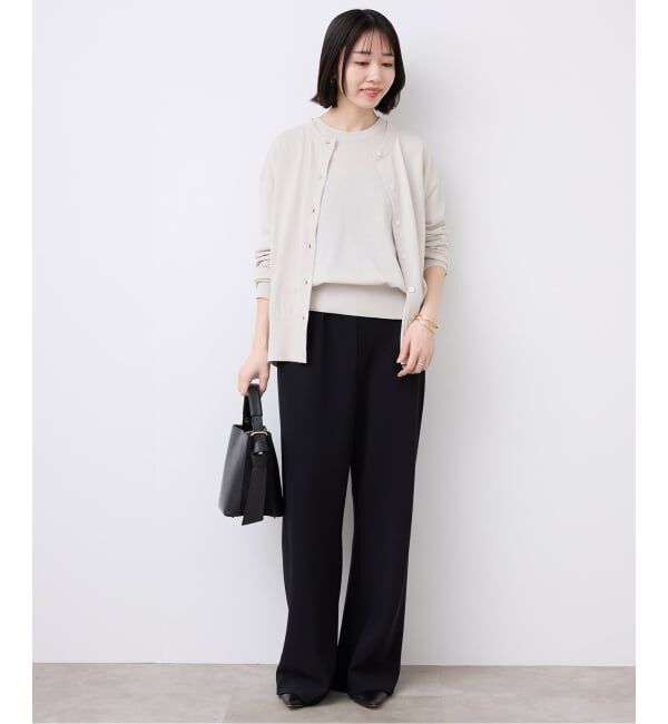 SLOBE IENA「《シリーズあり》コットンキュプラクルーネックカーディガン」|カーディガン|