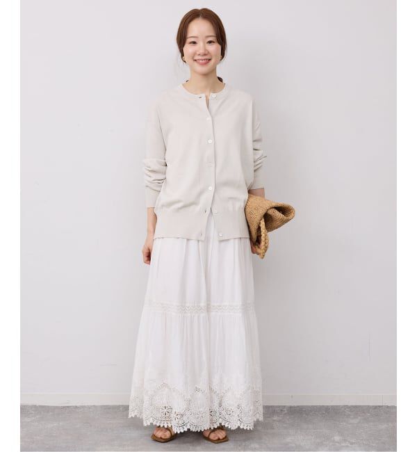 SLOBE IENA「《シリーズあり》コットンキュプラクルーネックカーディガン」|カーディガン|