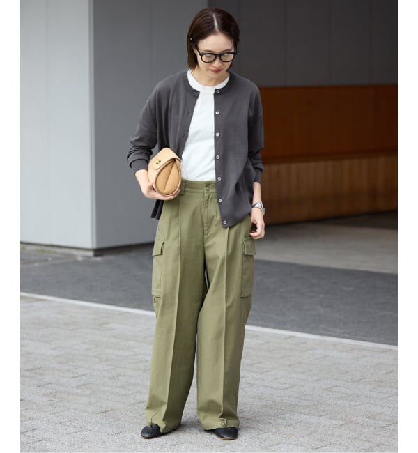 SLOBE IENA「《シリーズあり》コットンキュプラクルーネックカーディガン」|カーディガン|