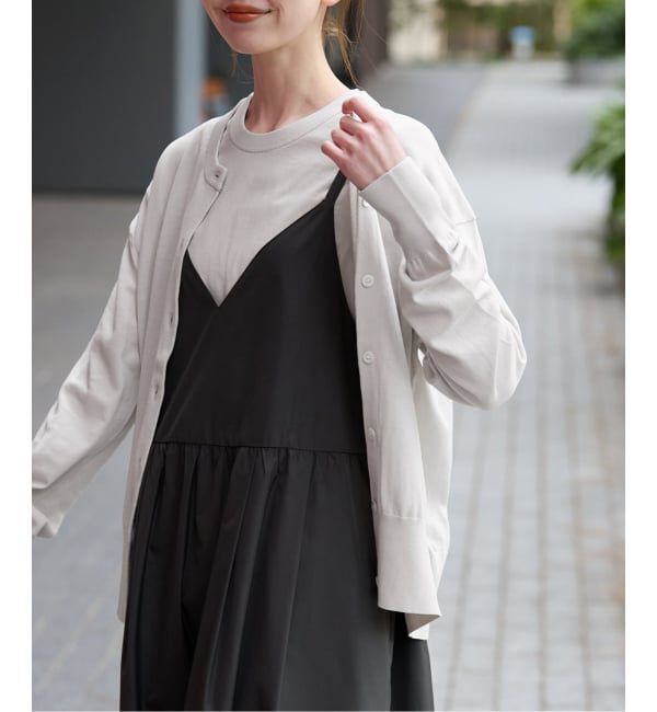 SLOBE IENA「《シリーズあり》コットンキュプラクルーネックカーディガン」|カーディガン|