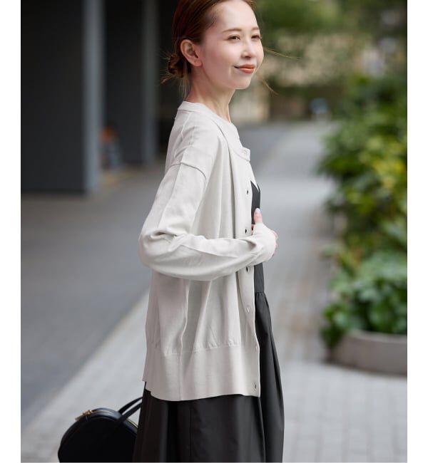 SLOBE IENA「《シリーズあり》コットンキュプラクルーネックカーディガン」|カーディガン|