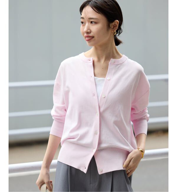 SLOBE IENA「《シリーズあり》コットンキュプラクルーネックカーディガン」|カーディガン|