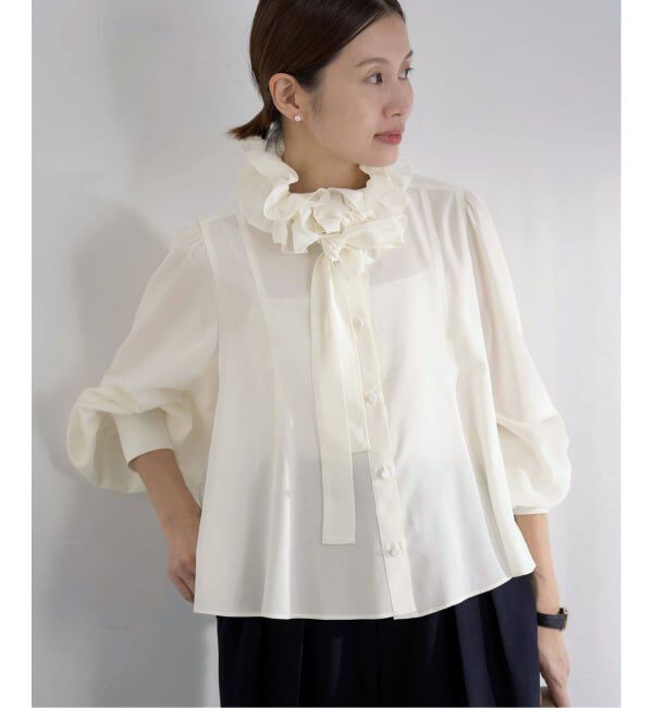 IENA「《追加》&NAVYシアーボウタイブラウス」|シャツ・ブラウス|