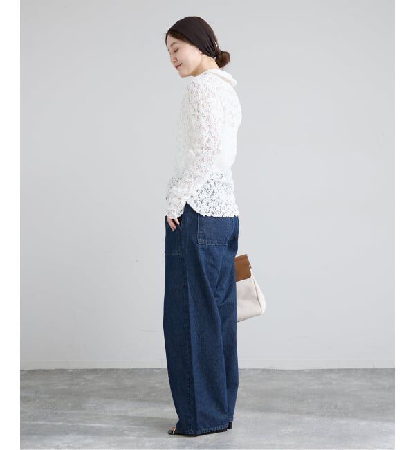 IENA「《追加》Flowerストレッチレース ポロシャツ」|Tシャツ・カットソー|