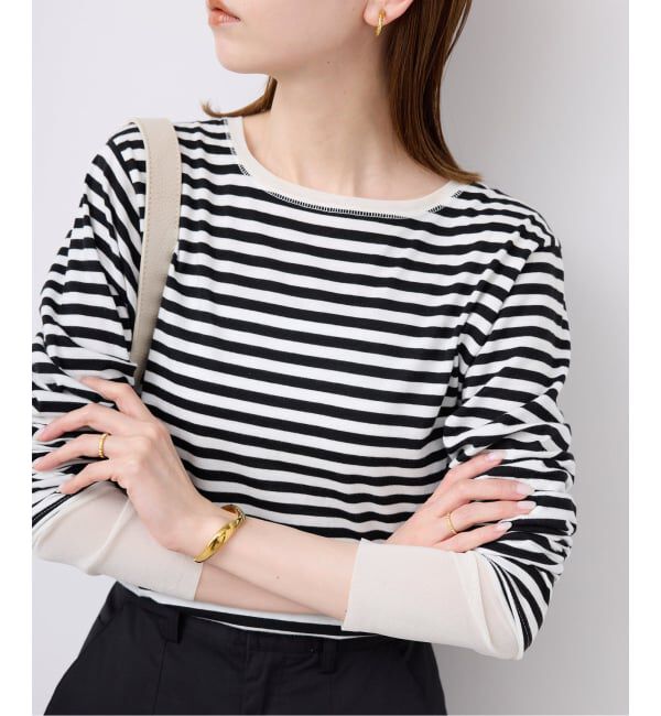 SLOBE IENA「《追加6》レイヤードスリーブロンTEE」|Tシャツ・カットソー|ブラック