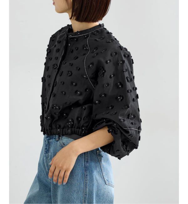 IENA「フラワージャガードボリュームブラウス」|シャツ・ブラウス|