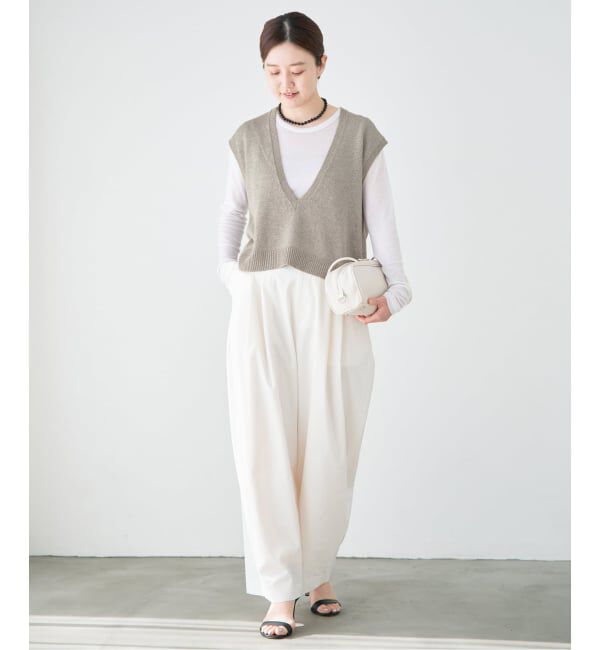 IENA「コットンwashiニットベスト」|ベスト・ジレ|
