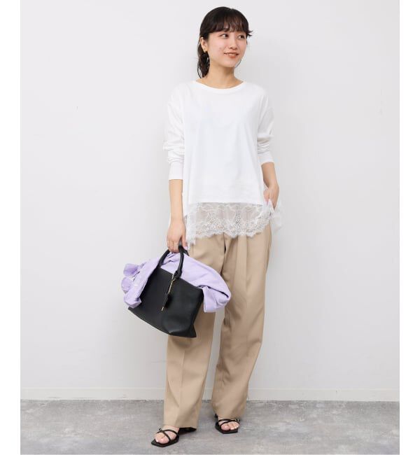 SLOBE IENA「《追加》レースコンビカットソー2」|Tシャツ・カットソー|