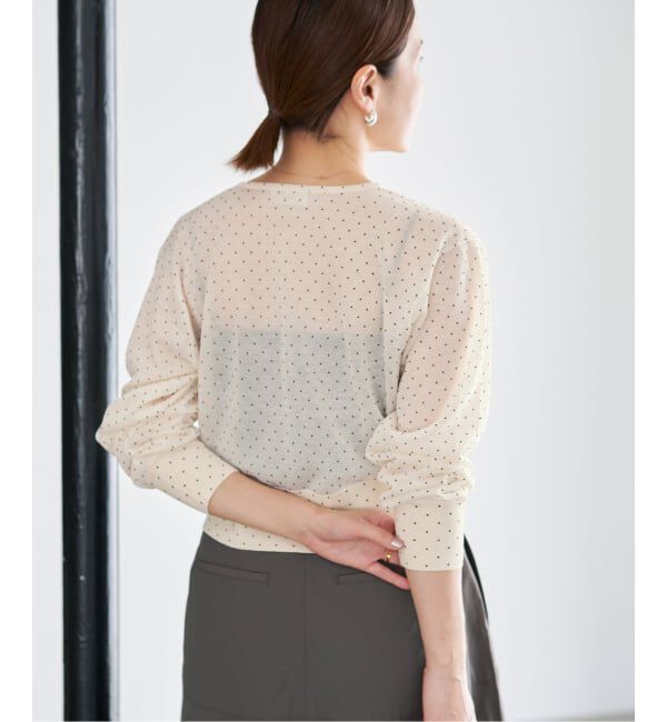 IENA「《予約》フロッキードットミニカーディガン」|カーディガン|