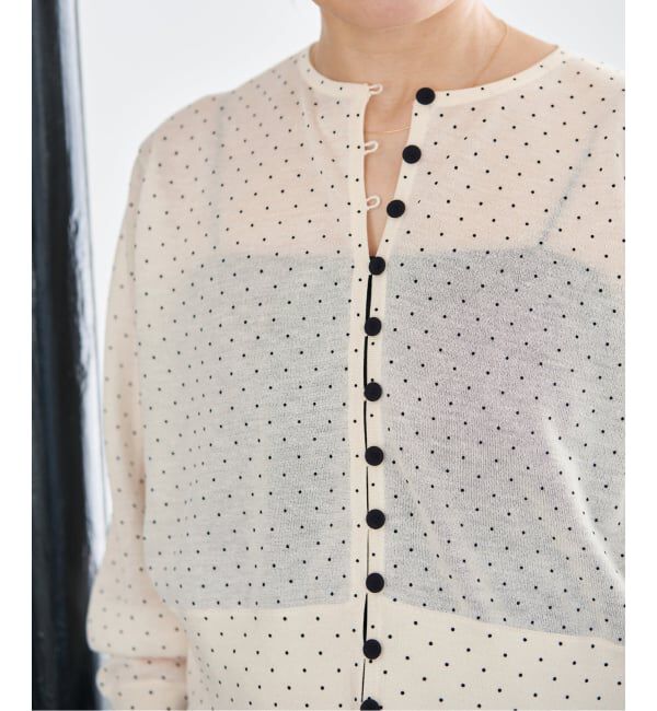IENA「《予約》フロッキードットミニカーディガン」|カーディガン|