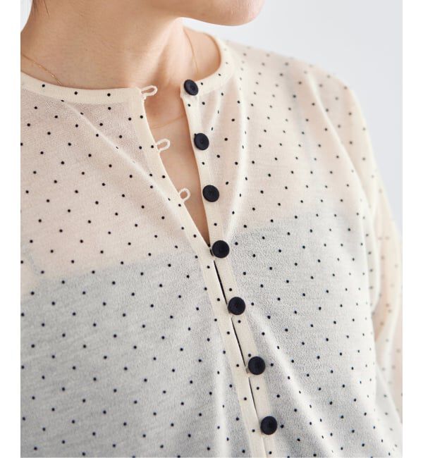 IENA「《予約》フロッキードットミニカーディガン」|カーディガン|