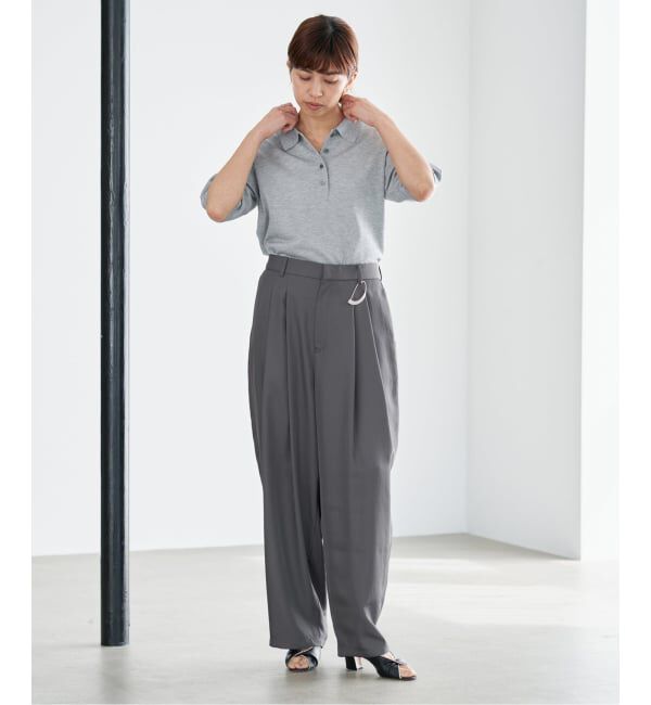 IENA「《洗濯機洗い可/予約》UVカット/接触冷感 ツイルコクーンスラックス」|スラックス|