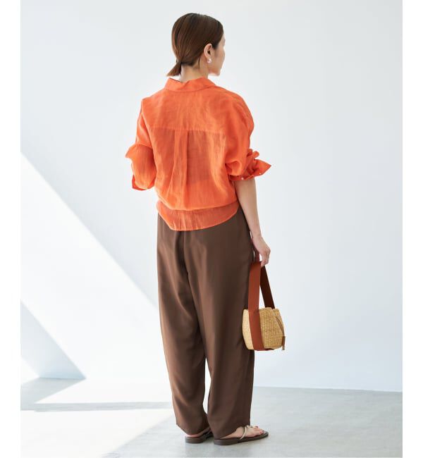 IENA「《洗濯機洗い可/予約》UVカット/接触冷感 ツイルコクーンスラックス」|スラックス|