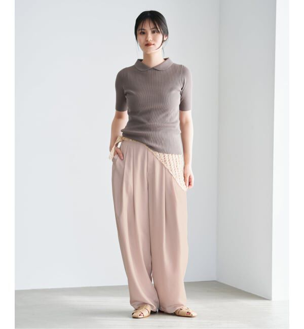 IENA「《洗濯機洗い可/予約》UVカット/接触冷感 ツイルコクーンスラックス」|スラックス|