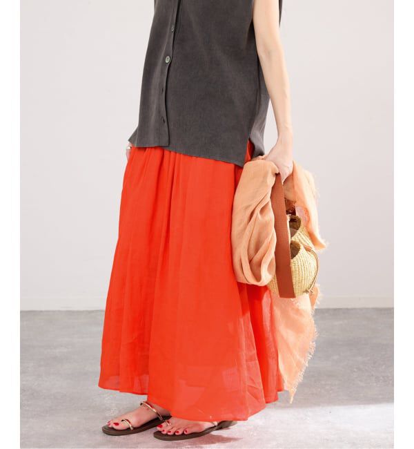 IENA「《セットアップ対応/予約》ラミータックギャザースカート」|スカート|