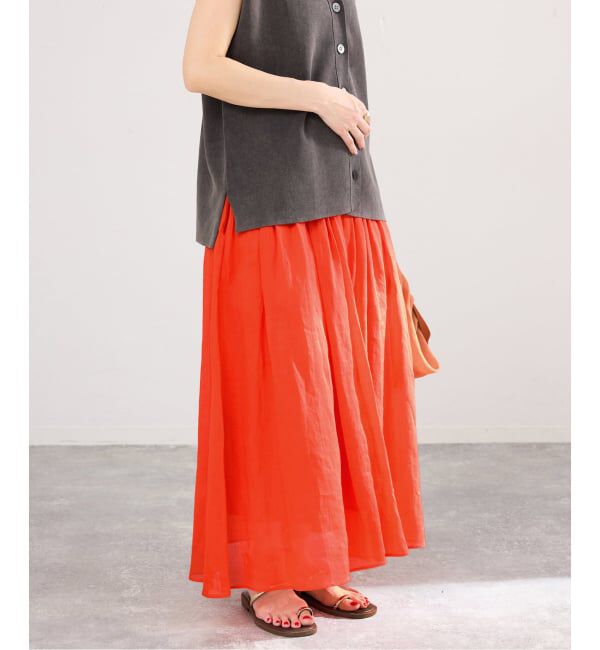 IENA「《セットアップ対応/予約》ラミータックギャザースカート」|スカート|