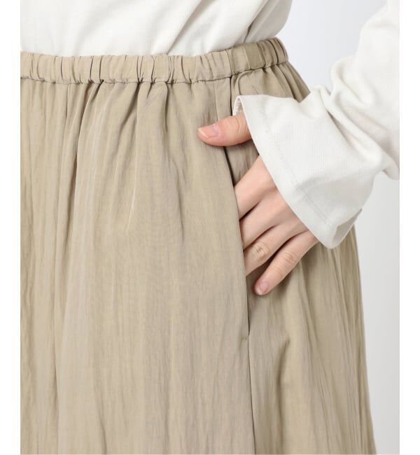 SLOBE IENA「《WEB限定/追加予約》ナイロンワッシャー切り替えギャザースカート」|スカート|