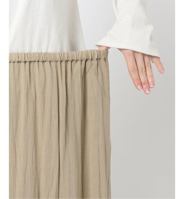 SLOBE IENA「《WEB限定/追加予約》ナイロンワッシャー切り替えギャザースカート」|スカート|