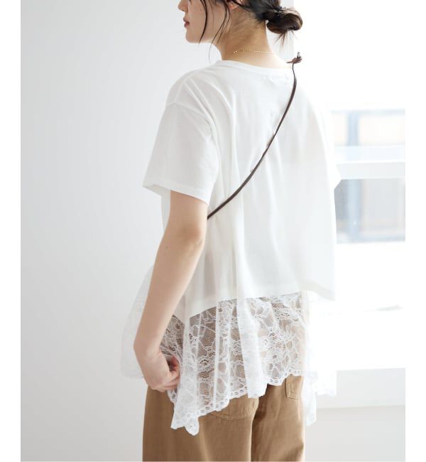 IENA「レースコンビTシャツ」|Tシャツ・カットソー|