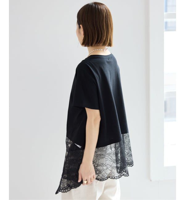IENA「レースコンビTシャツ」|Tシャツ・カットソー|