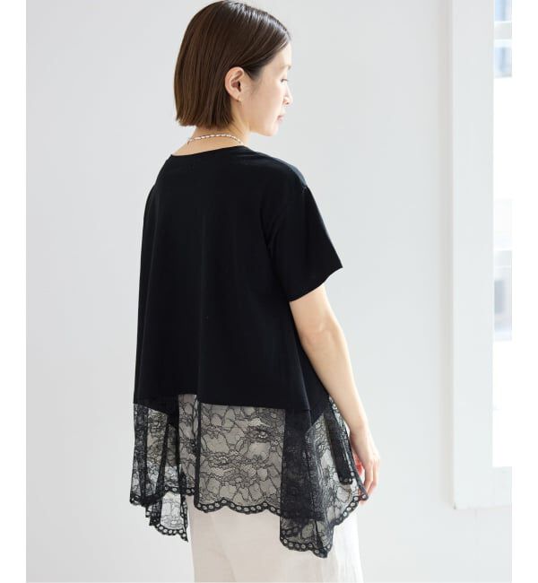 IENA「レースコンビTシャツ」|Tシャツ・カットソー|