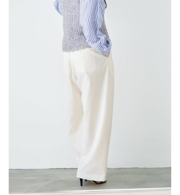 IENA「《追加予約》ウォッシャブル リネンミックスコクーンスラックス」|スラックス|