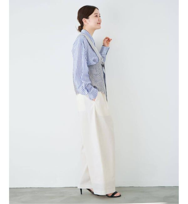 IENA「《追加予約》ウォッシャブル リネンミックスコクーンスラックス」|スラックス|