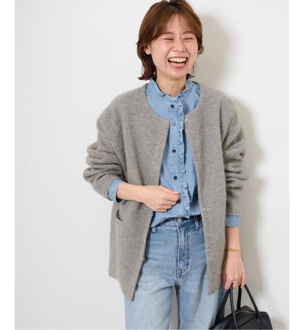 JOURNAL STANDARD relume「《WEB限定追加予約4》スタンドネックデニムフリルブラウス」|シャツ・ブラウス|