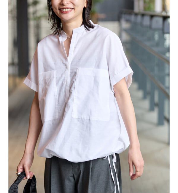 JOURNAL STANDARD「《追加予約》ハードマンズリネンコットンフレンチスリーブスキッパーシャツ」|シャツ・ブラウス|ホワイト