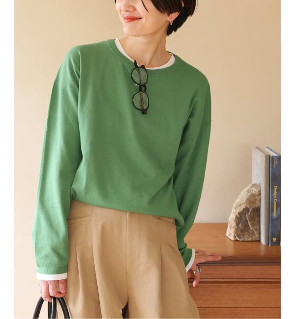 JOURNAL STANDARD relume「《追加2》［2枚セット］3WAYレイヤードプルオーバー」|ニット・セーター|グリーン