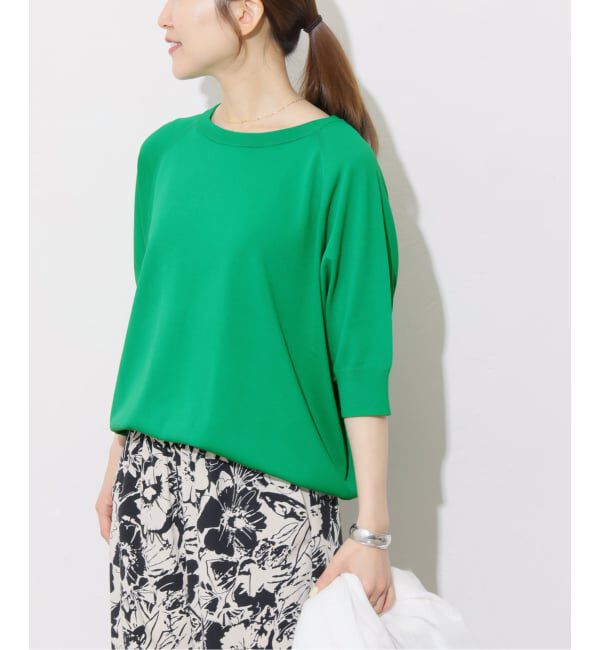 JOURNAL STANDARD relume「《予約》接触冷感 / ウォッシャブルクールドルマンプルオーバー」|ニット・セーター|グリーン