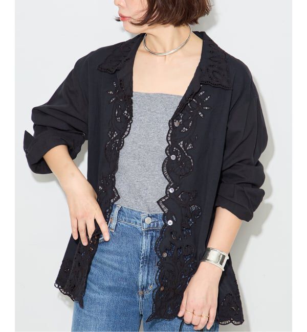 journal standard L'essage「《予約》刺繍レースシャツ」|シャツ・ブラウス|ブラック