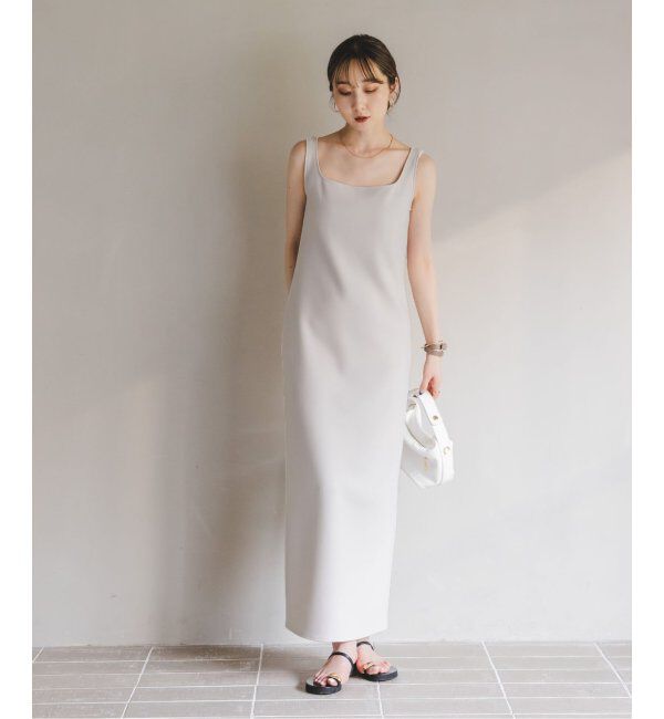 NOBLE「《追加》【洗える】ニットライクジョーゼット2wayワンピース」|ワンピース|