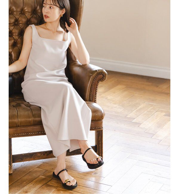 NOBLE「《追加》【洗える】ニットライクジョーゼット2wayワンピース」|ワンピース|