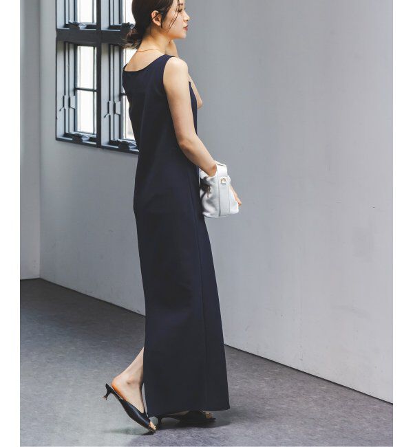 NOBLE「《追加》【洗える】ニットライクジョーゼット2wayワンピース」|ワンピース|ネイビー